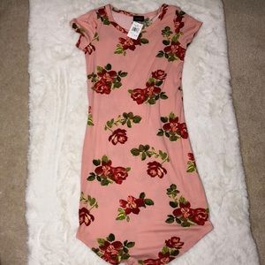 Pink Rose Bodycon Dress